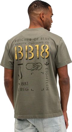 Butcher of Blue Antraciet t-shirt ronde hals Butcher of Blue met backprint