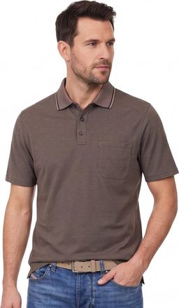 Casamoda poloshirt korte mouw Casa Moda gemeleerd bruin