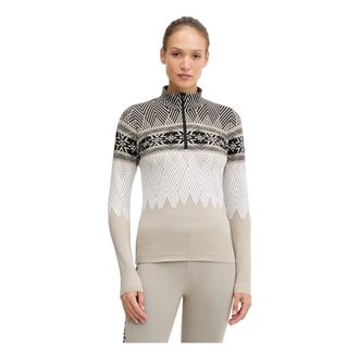 Newland Lady T-Neck - Dames - Outdoor shirts - Beige - L - Leer - Fitness