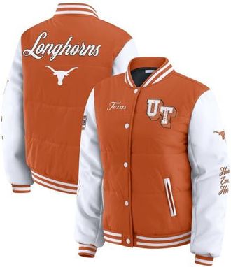 WEAR by Erin Andrews Womens WEAR by Erin Andrews Burnt Orange Texas Longhorns Varsity Puffer Jacket at Nordstrom, Size Xx-Large