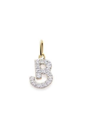 Monica Vinader Lab Grown Diamond Initial Pendant Charm in 14K Gold B at Nordstrom