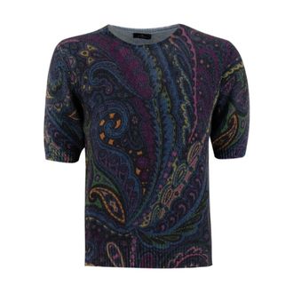 Etro Round-neck Knitwear, female, Multicolor, S, Soft Wool Cashmere Jumper