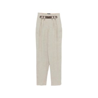 Emporio Armani Emporio Armani Belt-Fastening Trousers - Trousers - Mujer - Beige - XS