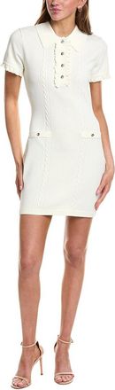 English Factory Ruffle Placket Knitted Mini Dress
