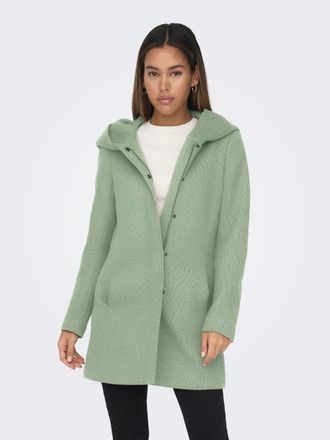 Only Langjacke ONLY ONLSEDONA LIGHT COAT OTW NOOS, Damen, Gr. XS, laurel gr&uuml;n detail:melange with pumice stone, Web, Obermaterial: 85% Polyester, 15% Baumw