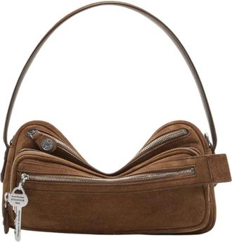 Acne Studios Camero Party Suede V - Bags - Mujer - Marr&oacute;n - ONE SIZE