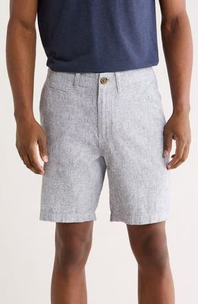 14th & Union Linen & Cotton 8-Inch Shorts in Navy Still - White Eoe at Nordstrom Rack, Size 32