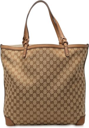 Gucci Pre-owned Womens Gg Canvas Craft Tote - Tan Textile - One Size