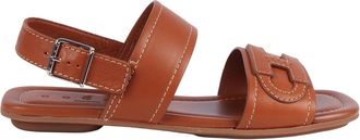 Hogan H685 Brown Calfskin Ankle Sandals