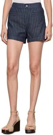 Sanctuary Voyage Stripe Cotton Shorts in Luna Blue Stripe at Nordstrom, Size 26