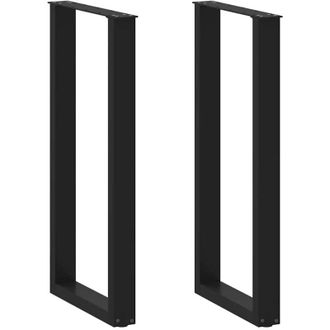 vidaXL Patas Para Mesa De Bar En Forma De U (2 Unidades), Color Negro, 50 X 100-101 Cm, Acero Vidaxl