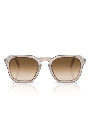 Persol 50mm Square Sunglasses in Transparent Brown Grey /Clear at Nordstrom
