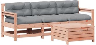 vidaXL Juego De Muebles Jard&iacute;n 4 Pzas Y Cojines Madera Abeto Douglas Vidaxl