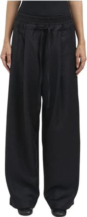 Andrea Ya'aqov Wijde wollen broek - Dames - Wijde Broeken - Zwart - XS - Wol - Broeken