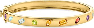 Ross-Simons Multi-Gemstone Bangle Bracelet in 18kt Gold Over Sterling