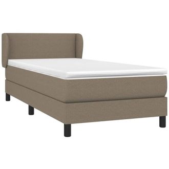 vidaXL Cama Box Spring Con Colch&oacute;n Tela Gris Taupe 80x200 Cm Vidaxl