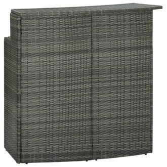 vidaXL Tavolo Da Bar Per Esterni Grigio 120x55x110 Cm In Polyrattan - Vidaxl