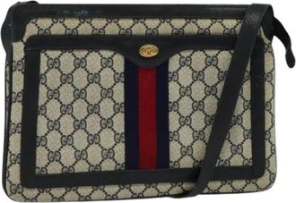 Gucci Pre-owned Vintage Canvas Cross Body Bag - Dames - Vintage Schoudertas - Blauw - ONE Size - Vintage