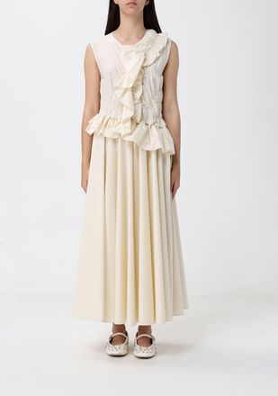 Meimeij Abito midi in cotone con rouches