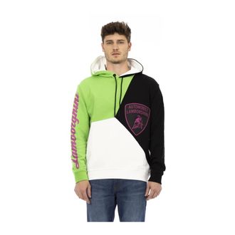 Automobili Lamborghini Automobili Lamborghini, Hoodies & sweatvesten, Heren, Veelkleurig, M, Leer, Hoodie met Schildlogo