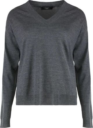 Max Mara Trui met V-hals - Grijs
