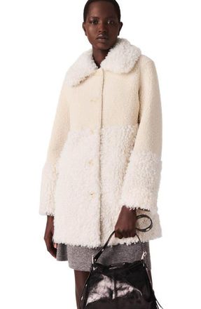 Maje Long faux fur coat in Ecru at Nordstrom, Size 38 Eu