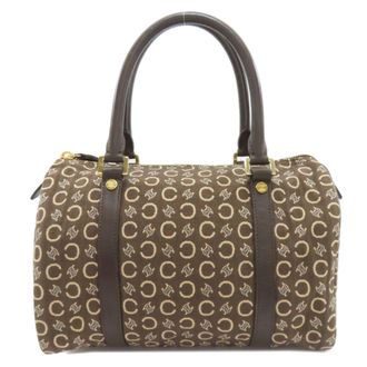 Celine Brown Canvas Boston Bag (Pre-Owned)