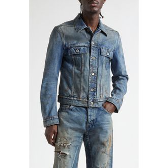 Rick Owens Denim Trucker Jacket in Vintage Wash at Nordstrom, Size X-Large