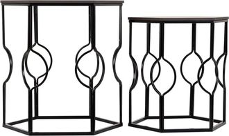 Wanderlust Deco Set 2 mesas auxiliares de hierro y mdf