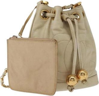 Chanel Pre-owned Bucket Bags, female, Beige, Size: ONE SIZE Pre-owned Vintage Bucket Bag