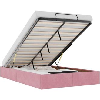 vidaXL Estructura Cama Otomana Sin Colch&oacute;n Terciopelo Rosa 120x190 Cm Vidaxl