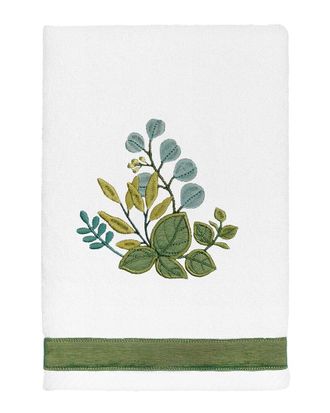 Linum Home Textiles 100% Turkish Cotton Botanica 2Pc Embellished Hand Towel Set