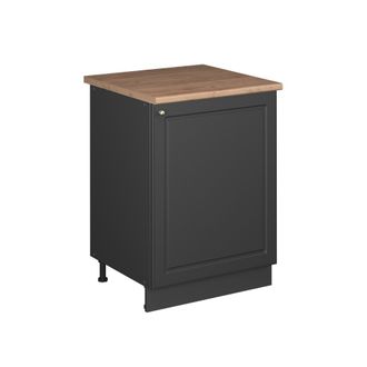 Vicco Mueble Bajo De Cocina Fame-line, Antracita-oro Landhaus/antracita, 60 Cm 1 Puerta Con Encimera, Vicco