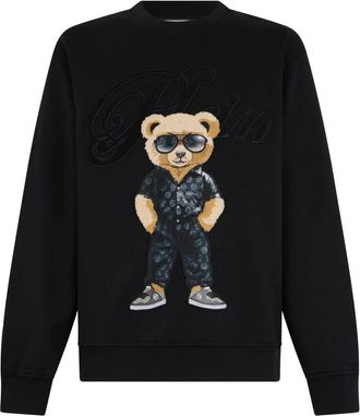 Philipp Plein Round Neck Sweatshirt Teddy - Heren - Sweatshirts - Zwart - XL - Katoen - Hoodies & sweatvesten