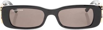 Balenciaga Dynasty Rectangle Zonnebril - Dames - Zonnebrillen - Zwart - ONE Size - Accessoires