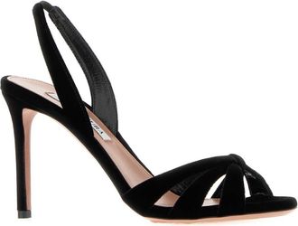 Aquazzura Knotted Velvet Sandals - Black