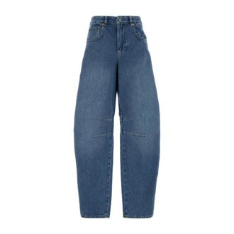 Marine Serre Baggy Denim Jeans - female - Marine Serre - Loose Fit Jeans - Blue - L - Jeans