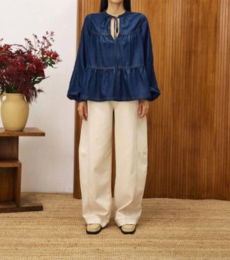 FRNCH Jean Cixous Top In Blue
