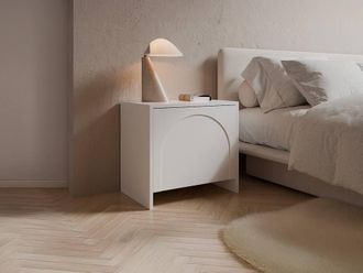 Vente-Unique Set Of 2 Bedside Tables With 1 Door - White - NALYRA By Maison C&eacute;phy