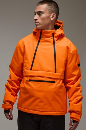 Boohooman Mens Man Active Ski Waterproof Fleece Lined Half Zip Jacket - Orange - Size Medium