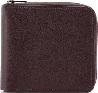 Herm&egrave;s Burgundy Leather Zipengo H Verso Bifold Wallet Compact (Authentic Pre- Loved)