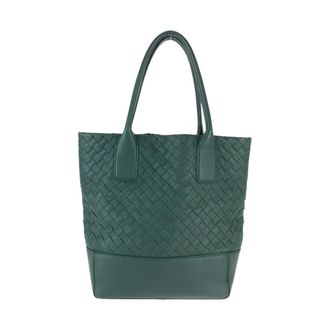 Bottega Veneta Green Intrecciato Shoulder Bag Tote Bag (Pre-Owned)
