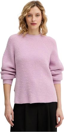 Twinset Truien & Vesten, Dames, Roze, M, Wol, Ronde hals Ribgebreide Trui