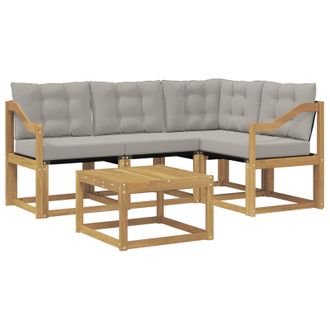 vidaXL Conjunto De Sof&aacute;s De Exterior 5 Pcs Blanco Y Gris Claro Vidaxl
