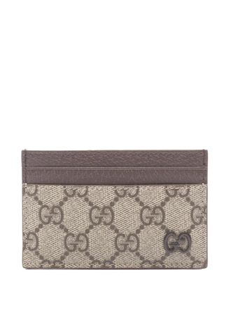Gucci 2000-2015 GG Canvas Supreme card holder - women - Calf Leather/Canvas - One Size - Brown
