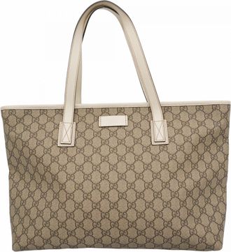 Gucci Brown White Pvc Tote Bag (Pre-Owned)