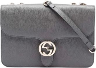 Gucci Pre-owned Cross Body Bags, female, Gray, Size: ONE SIZE Pre-owned Vintage Crossbody Bag