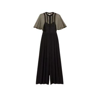 Twinset Cr&ecirc;pe en plumetis tule jumpsuit - Dames - Jumpsuits - Zwart - S - Tule - Jumpsuits & Playsuits
