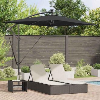 vidaXL Parasol De Cantilever Tipo Pl&aacute;tano Negro 294 X 200 X 254 Cm Vidaxl