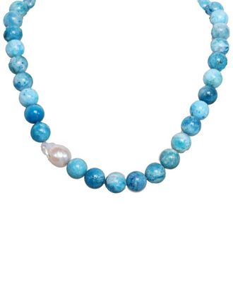 Margo Morrison Silver Hemimorphite & Pearl Necklace